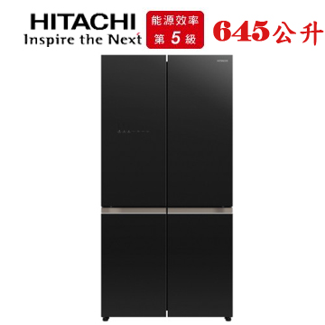 上揚家電-日立變頻琉璃四門十字對開冰箱645公升(HR4N9713DFSVA)