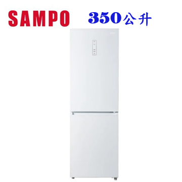 上揚家電-聲寶上冷藏下冷凍玻璃變頻二門冰箱350公升(SR-C35GD)